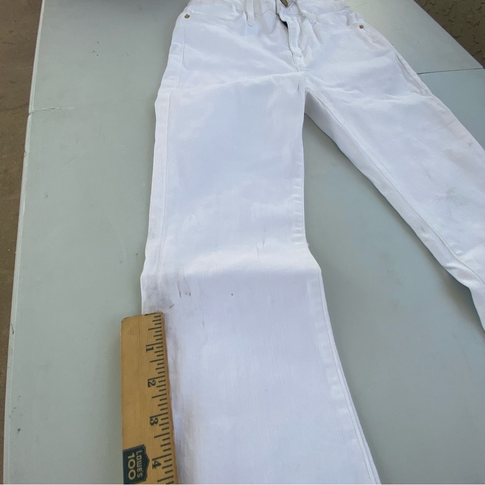 *scuffed* Le Frame High Rise White Flare Denim size 24 00 stretch - Picture 9 of 16